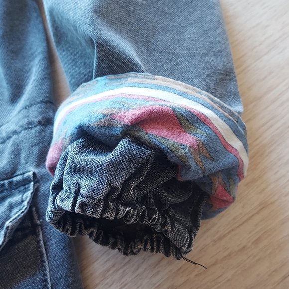 Vintage The Wear Of The West Denim Jacket Zip-Snap Pocket Charcoal M Made in USA - Picture 5 of 8